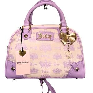 NWT Juicy Couture Vintage Couture Bowler Pink Diamond Violet $99